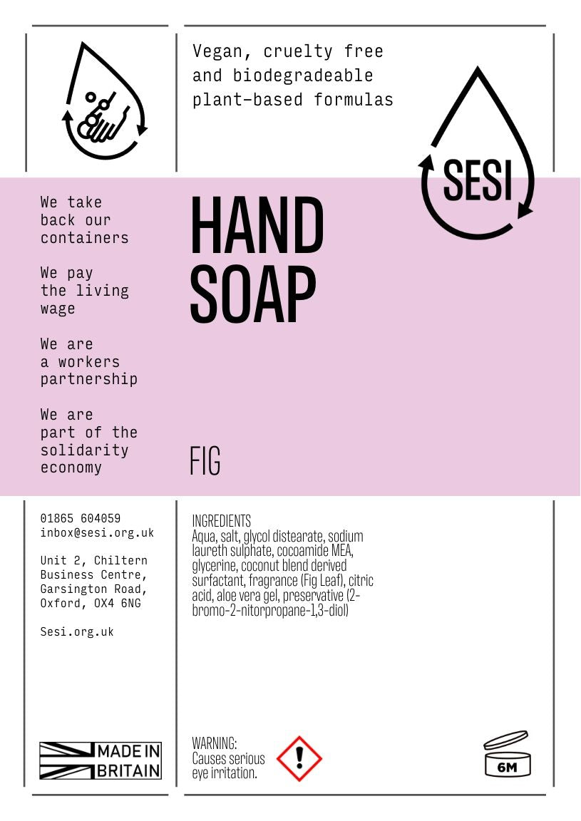 SESI Hand Soap - Fig ~ IN STORE REFILL ONLY ~ Per 100ml
