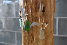 Load image into Gallery viewer, Sea & River Glass Necklace on Sterling silver chain