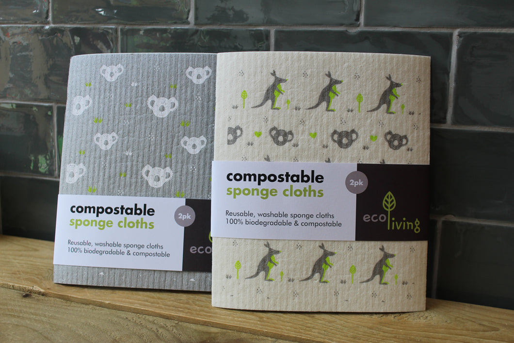 Compostable cleaning cloths ~ pack of 2 ~ By Eco Living
