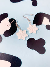 Load image into Gallery viewer, Christmas Earrings ~ White Glitter Snowflake Dangles ~ By Sapphire frills
