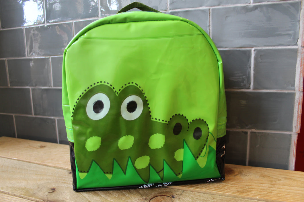 Upcycled Crocodile rucksack ~ By Planet Rubber