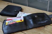 Load image into Gallery viewer, Upcycled black rubber wallet ~ By planet Rubber