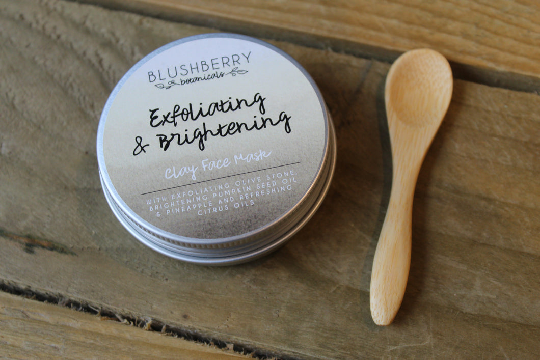 Clay Face Mask Powder ~ Exfoliating & Brightening ~  By Blushberry Botanicals