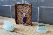Load image into Gallery viewer, Sea &amp; River Glass Necklace on Sterling silver chain
