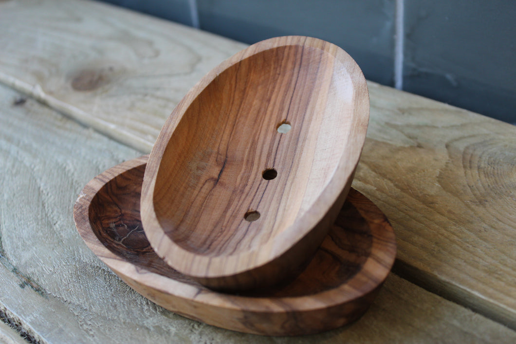 Olive Wood Soap Dish - Oval