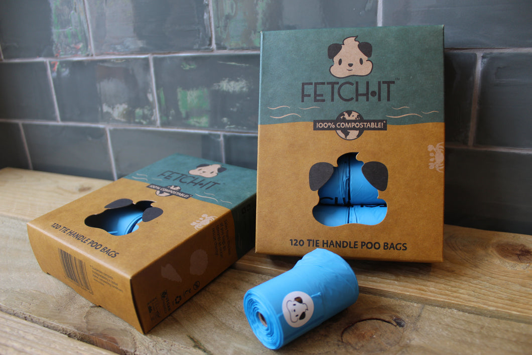 Compostable Dog poo bags ~ 120 bags ~ By FETCH·IT
