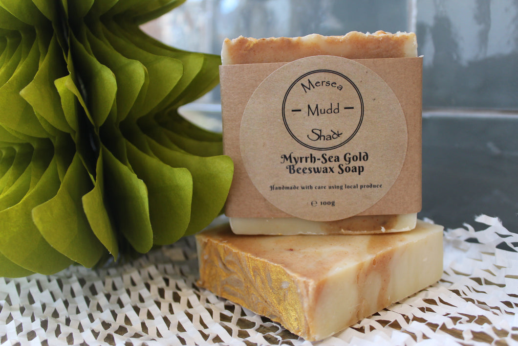 Luxury Myrrh-Sea Gold Beeswax Soap ~By Mersea Mudd Shack