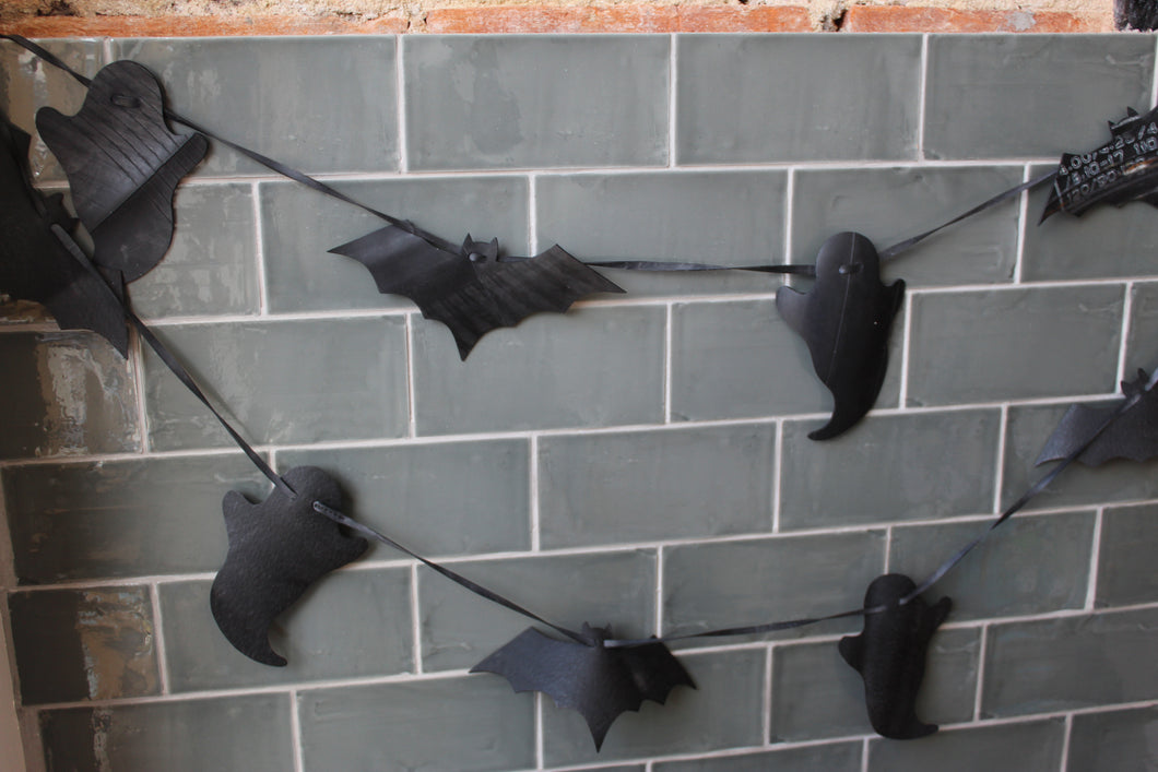Halloween Bunting with Bats and Ghosts ~ By Plant Rubber