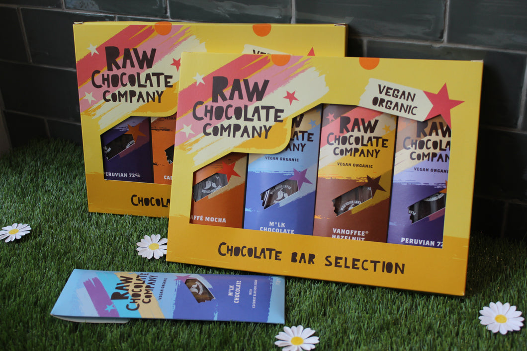 Chocolate bar selection box ~ By Raw chocolate company