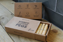 Load image into Gallery viewer, Bamboo pegs ~ Pack of 20 ~ By Zero Waste Club

