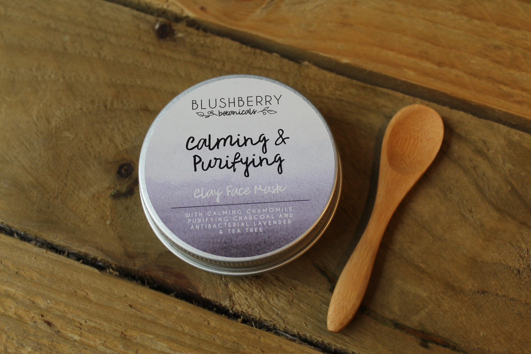 Clay Face Mask Powder ~ Calming & Purifying ~ by Blushberry Botanicals