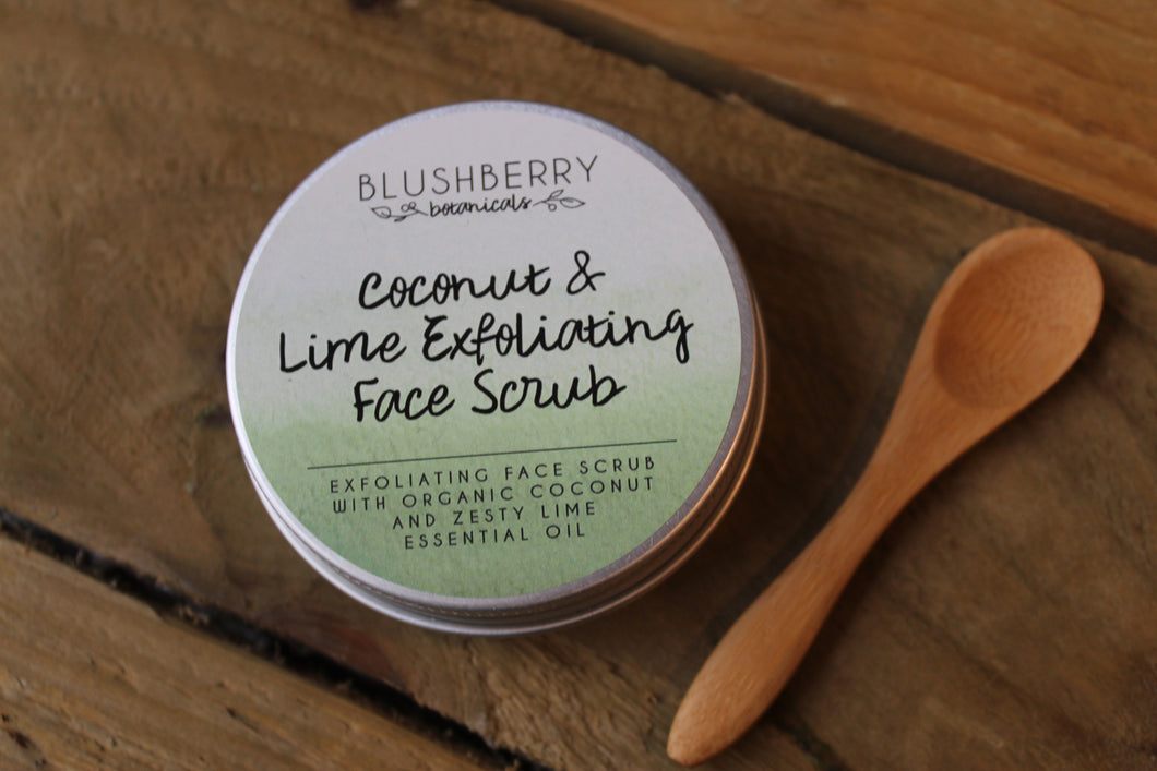 Exfoliating Face Scrub Powder ~ Coconut & Lime ~ By Blushberry Botanicals