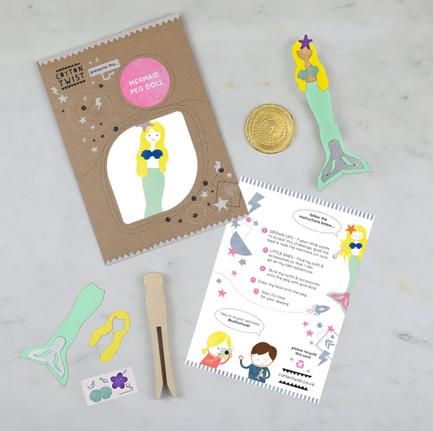 Make your Own Mermaid peg doll ~ By Cotton Twist