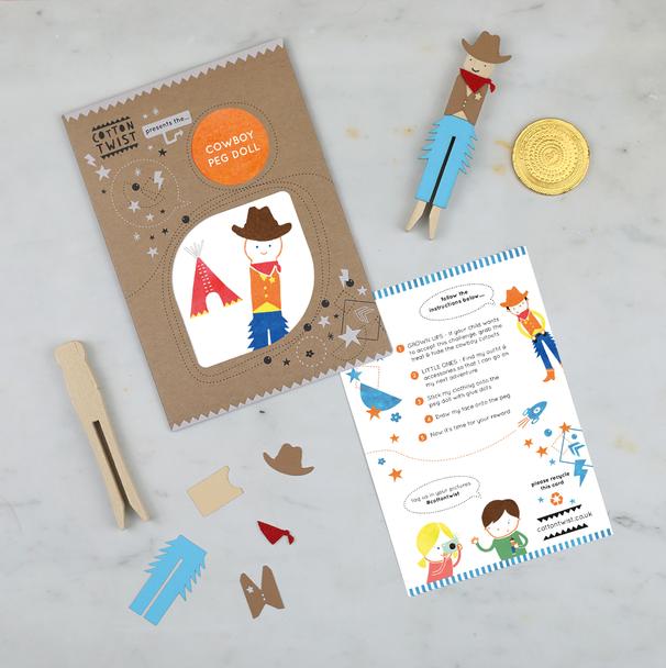 Make your own cowboy peg doll ~ By Cotton Twist