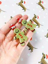 Load image into Gallery viewer, Christmas Earrings ~ Gingerbread Dangles~ By Sapphire Frills
