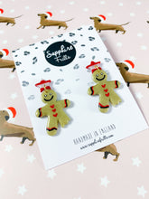 Load image into Gallery viewer, Christmas Earrings ~ Gingerbread Dangles~ By Sapphire Frills
