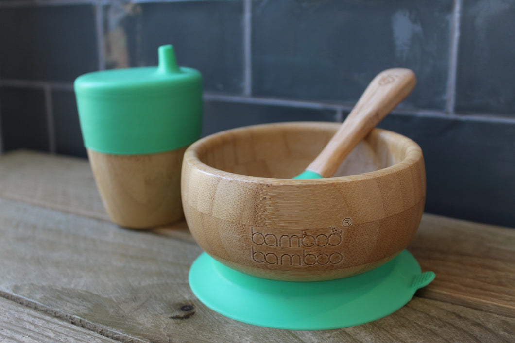 Bamboo suction Baby Bowl & Spoon Set ~ By Bamboo Bamboo