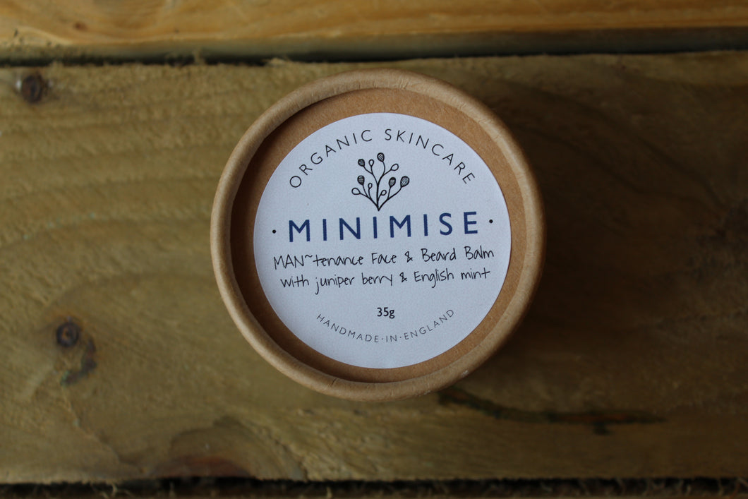 Organic Man-tenance Face & Beard Balm ~ 35g~ By Minimise