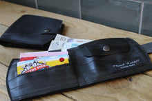Load image into Gallery viewer, Upcycled black rubber wallet ~ By planet Rubber
